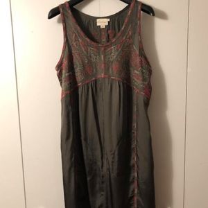 DKNY Pure silk embroidered dress